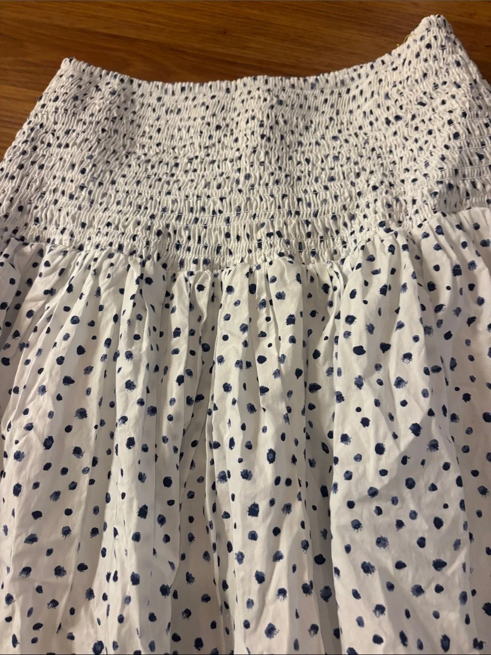 J. Crew White Maxi Skirt with Navy Polka Dots NWT - Picture 4 of 7